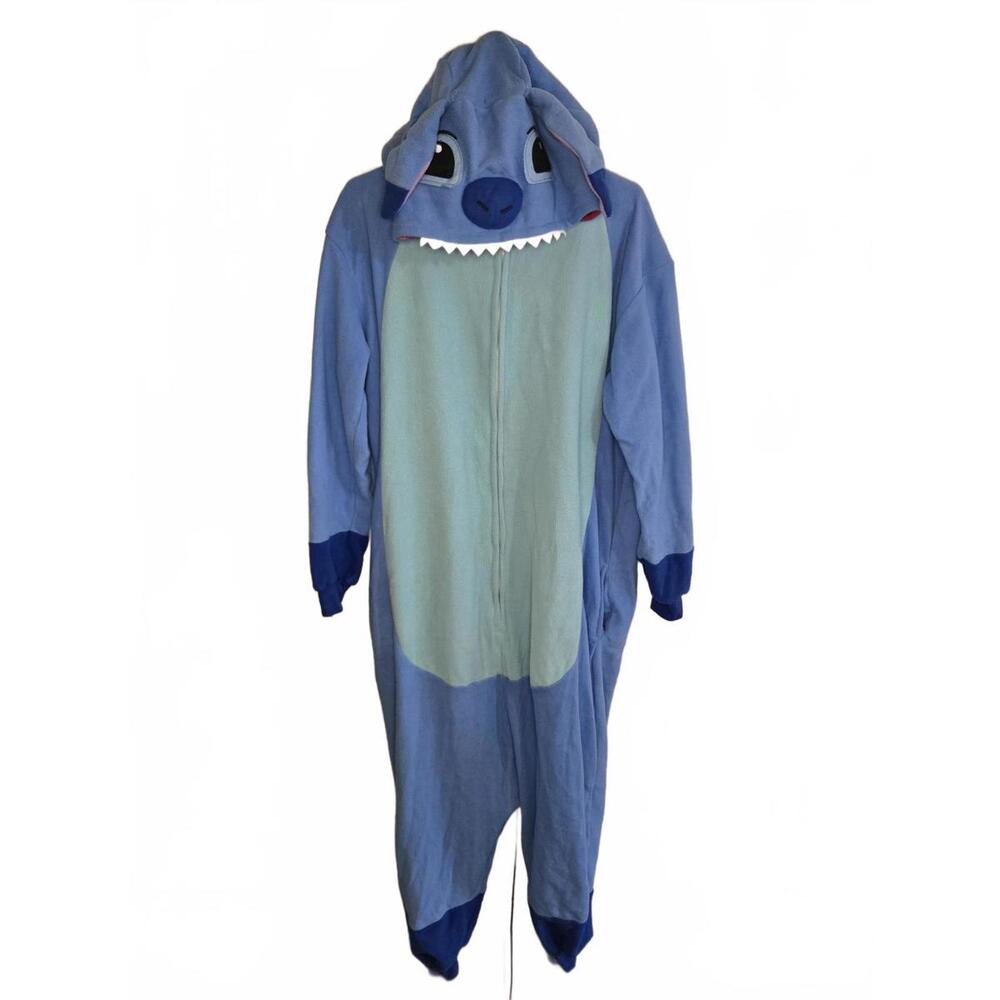 Stich Blue Character Onesie Pajama Costume Size Large
